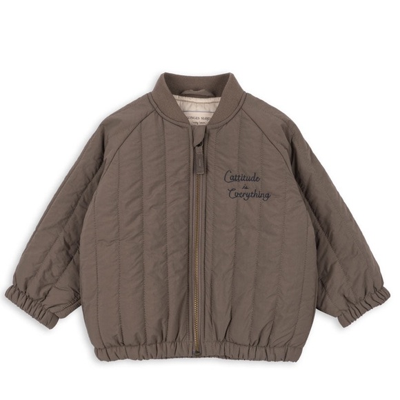 Konges Slojd juno bomber jacket - Walnut 5-6Y Embroidered Leopard - Picture 2 of 6